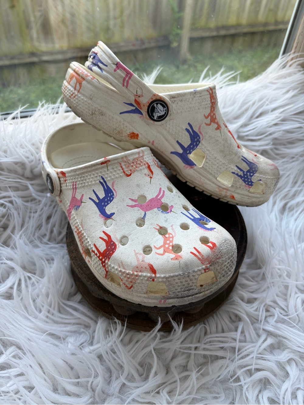 Kids Unicorn Cream White Crocs size 13